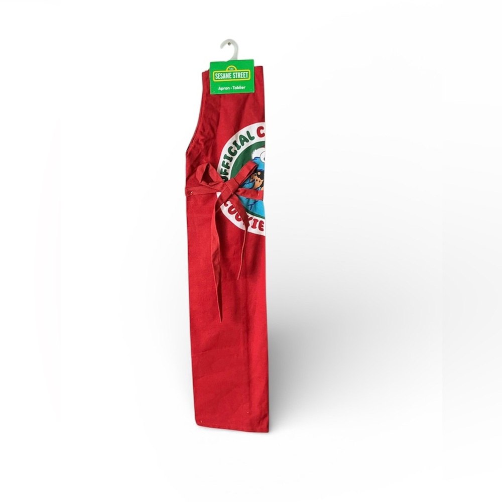 NEW Sesame Street Official Christmas Cookie Monster Red Cooking Apron Festive